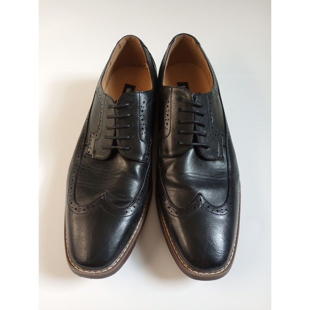 Steve Madden Shoes  Mens Size 13 Black Wingtip Lace Up Dress Shoes